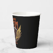 パーソナライズされたバイクイーグルウィングバイクもしくは自転車に乗る人ガレージ 紙コップ (左)