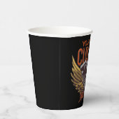 パーソナライズされたバイクイーグルウィングバイクもしくは自転車に乗る人ガレージ 紙コップ (右)