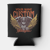 パーソナライズされたバイクイーグルウィングバイクもしくは自転車に乗る人ガレージ 缶クーラー (正面)