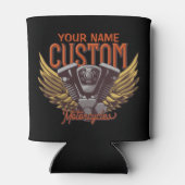 パーソナライズされたバイクイーグルウィングバイクもしくは自転車に乗る人ガレージ 缶クーラー (裏面)