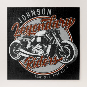 パーソナライズされたバイク伝説のライダー バイカー NAME ジグソーパズル