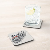 パーソナライズされたバイク飛んでいるタイヤバイクもしくは自転車に乗る人店 コースター (右側)