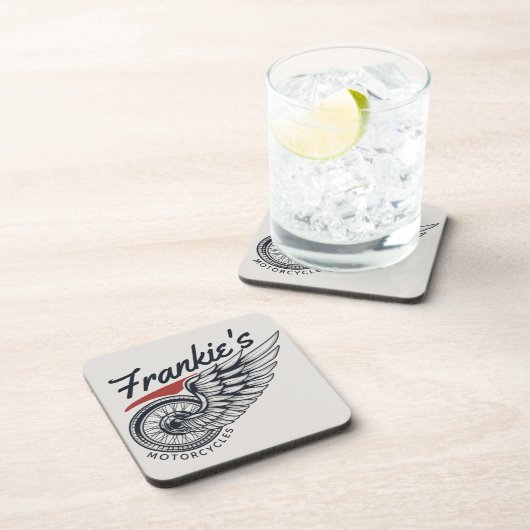 パーソナライズされたバイク飛んでいるタイヤバイクもしくは自転車に乗る人店 コースター (右側)