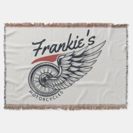 パーソナライズされたバイク飛んでいるタイヤバイクもしくは自転車に乗る人店 スローブランケット