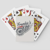 パーソナライズされたバイク飛んでいるタイヤバイクもしくは自転車に乗る人店 トランプ (裏面)