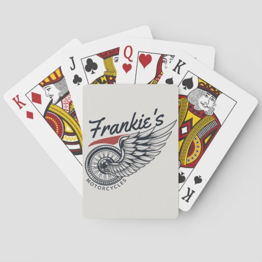 パーソナライズされたバイク飛んでいるタイヤバイクもしくは自転車に乗る人店 トランプ (裏面)