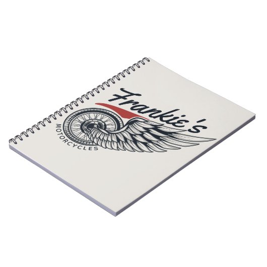 パーソナライズされたバイク飛んでいるタイヤバイクもしくは自転車に乗る人店 ノートブック (左側)