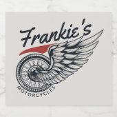 パーソナライズされたバイク飛んでいるタイヤバイクもしくは自転車に乗る人店 ビールラベル (シングルラベル)