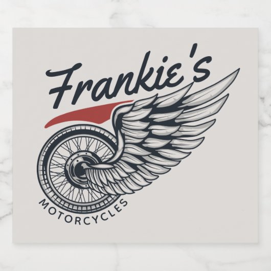 パーソナライズされたバイク飛んでいるタイヤバイクもしくは自転車に乗る人店 ビールラベル (シングルラベル)