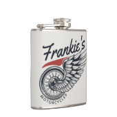 パーソナライズされたバイク飛んでいるタイヤバイクもしくは自転車に乗る人店  フラスク (右)