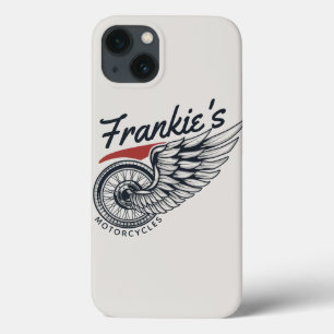 パーソナライズされたバイク飛んでいるタイヤバイクもしくは自転車に乗る人店 iPhone 13ケース