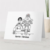 パーソナライズされたバイク+シデカ結婚ル カード (正面)