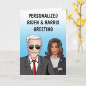 パーソナライズされたバイデン氏/ HARRISグリーティングカード カード (黄色い花)