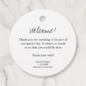 パーソナライズされたバイリンガルのウェルカムバッグタグ フェイバータグ (正面)