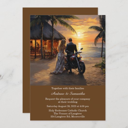 パーソナライズされたバイ結婚ズ 招待状 (正面/裏面)