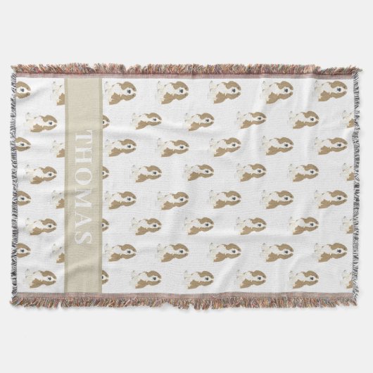 パーソナライズされたバセット・ハウンド スローブランケット (正面)