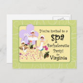 パーソナライズされたバチェロレッテスパ招待状 インビテーションポストカード (正面/裏面)