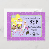 パーソナライズされたバチェロレッテスパ招待状 インビテーションポストカード (正面/裏面)