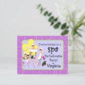 パーソナライズされたバチェロレッテスパ招待状 インビテーションポストカード (スタンド正面)