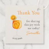 パーソナライズされたバチェロレッテパーティーの感謝メッセージ フェイバータグ (裏面)