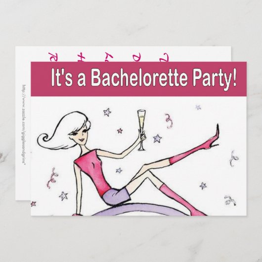 パーソナライズされたバチェロレッテ招待状 招待状 (正面/裏面)