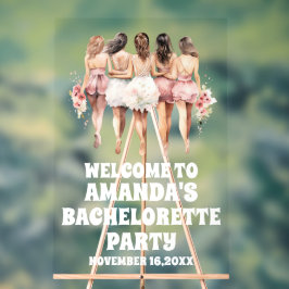 パーソナライズされたバチェロレッテ歓迎 アクリルサイン