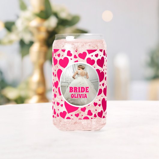 パーソナライズされたバチェロレッテ花嫁の写真名 ガラス缶 (インサイチュ (ウェディング))