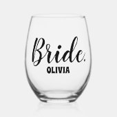 パーソナライズされたバチェロレッテ ステムなしワイングラス (正面)