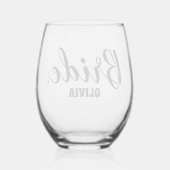 パーソナライズされたバチェロレッテ ステムなしワイングラス (裏面)