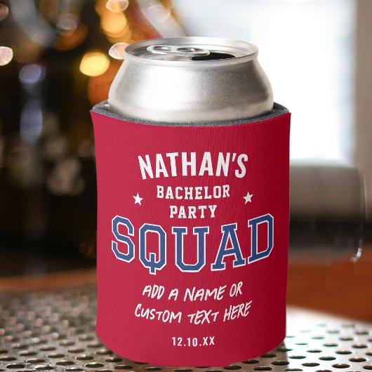 パーソナライズされたバチュラーパーティ分隊クリムゾンレッド海軍 缶クーラー