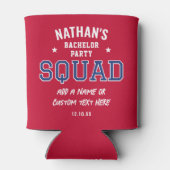 パーソナライズされたバチュラーパーティ分隊クリムゾンレッド海軍 缶クーラー (裏面)