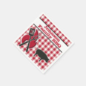 パーソナライズされたバックヤードBBQピクニックパーティーナプキンス スタンダードカクテルナプキン (角)