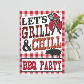 パーソナライズされたバックヤードBBQ招待状 招待状 (スタンド正面)