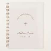 パーソナライズされたバプテスギフトクロスベージュプランナー プランナー手帳 (正面)