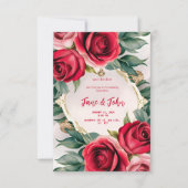 [パーソナライズされたバラエレガント結婚式招待状 招待状 (正面)