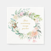 パーソナライズされたバラガーランドフローラ50周年記念 スタンダードカクテルナプキン (正面)