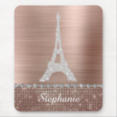 パーソナライズされたバラガーリー金ゴールドスパークルパリ マウスパッド (正面)