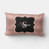 パーソナライズされたバラガーリー金ゴールドレオパードモノグラムThr ランバークッション (裏面)