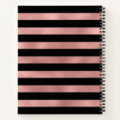 パーソナライズされたバラストライプ金ゴールドとイニシャルF ノートブック (裏面)