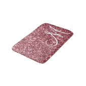 パーソナライズされたバラモノグラムの金ゴールドグリッタールクセ バスマット (アングル)