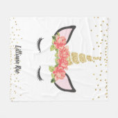 パーソナライズされたバラユモダンニコーンフリースブランケット フリースブランケット (正面(横))