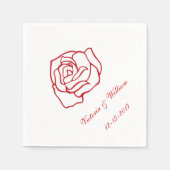 パーソナライズされたバラ結婚のナプキンス スタンダードカクテルナプキン (正面)