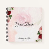 パーソナライズされたバラ結婚ズゲストブック ノートブック (正面)