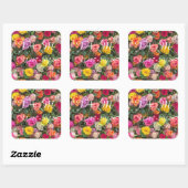 パーソナライズされたバラ結婚式用シール スクエアシール (シート)