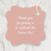 パーソナライズされたバラ結婚金ゴールドブライダルシャワー フェイバータグ (裏面)