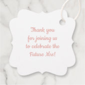 パーソナライズされたバラ結婚金ゴールドブライダルシャワー フェイバータグ (裏面)