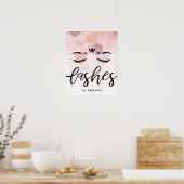 パーソナライズされたバラ金ゴールドの点滅サロン ポスター (キッチン)