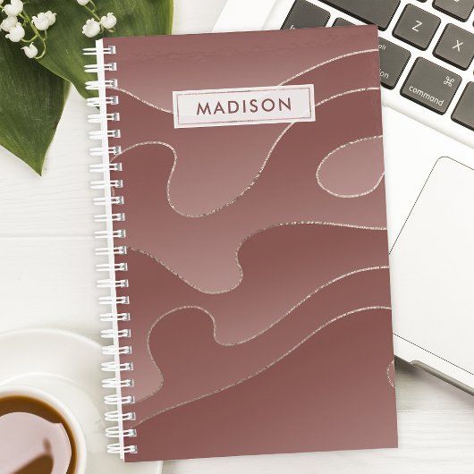 パーソナライズされたバラ金ゴールドグラデーション波 プランナー手帳