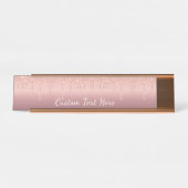 パーソナライズされたバラ金ゴールドグリッターデスク名プレート デスクネームプレート (正面)