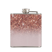 パーソナライズされたバラ金ゴールドグリッタードリップスラグジュアリガーリーー フラスク (裏面)